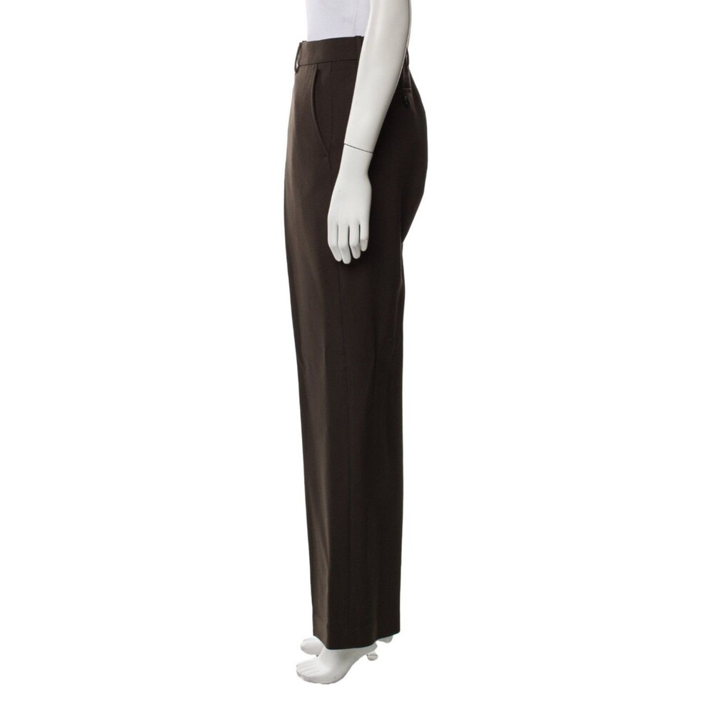 AMI Paris Straight Fit Trousers Soft Wool Gabardine 221 Dark Coffee 42 - Picture 6 of 12